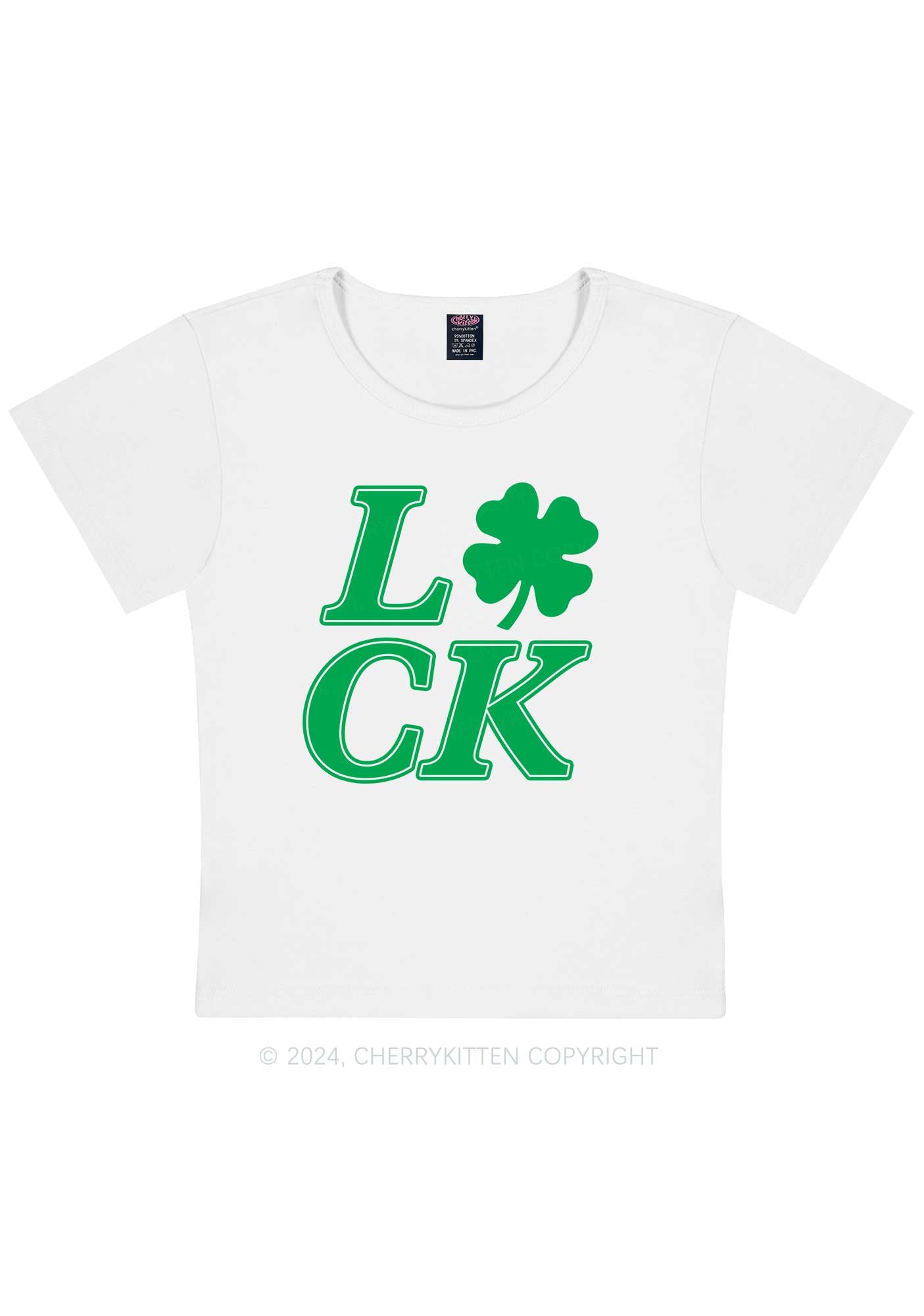 I Love CK St Patricks Y2K Baby Tee Cherrykitten