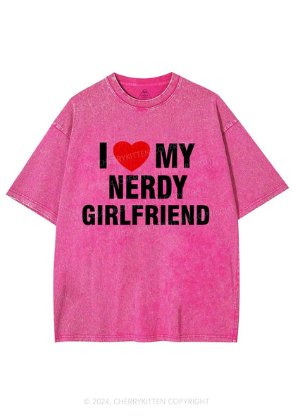 Love My Nerdy Girlfriend Y2K Valentine's Day Washed Tee Cherrykitten