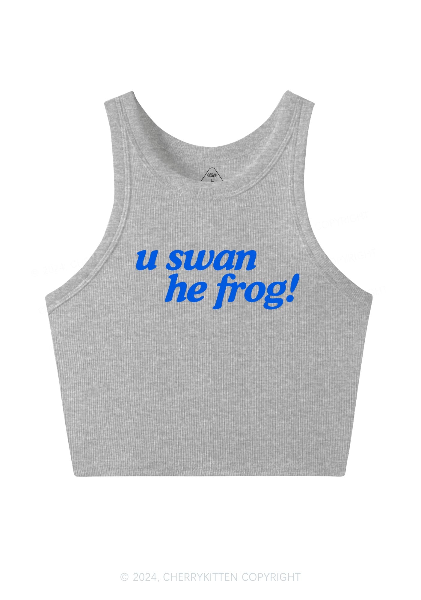 U Swan He Frog Y2K Crop Tank Top Cherrykitten