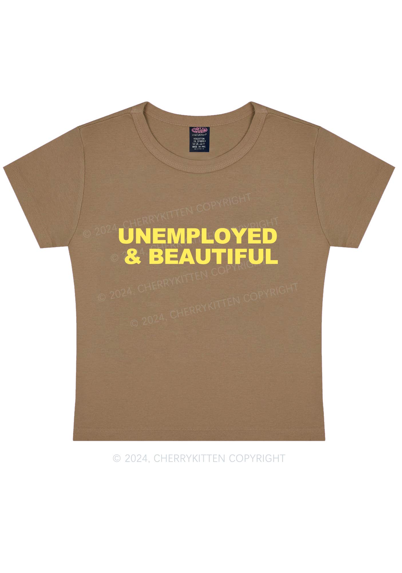 Unemployed And Beautiful Y2K Baby Tee Cherrykitten