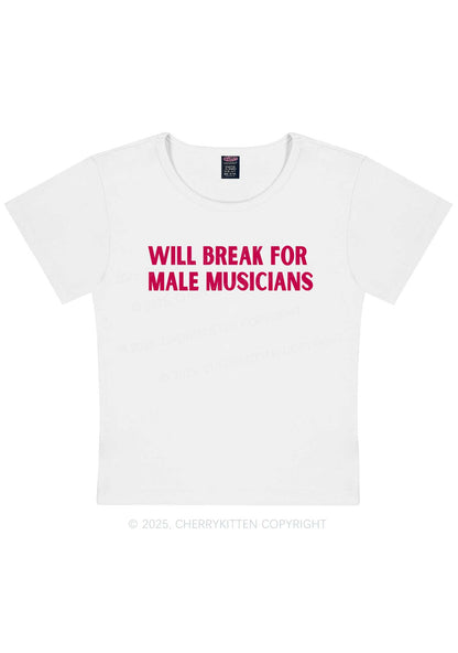 Break For Male Musicians Y2K Baby Tee Cherrykitten