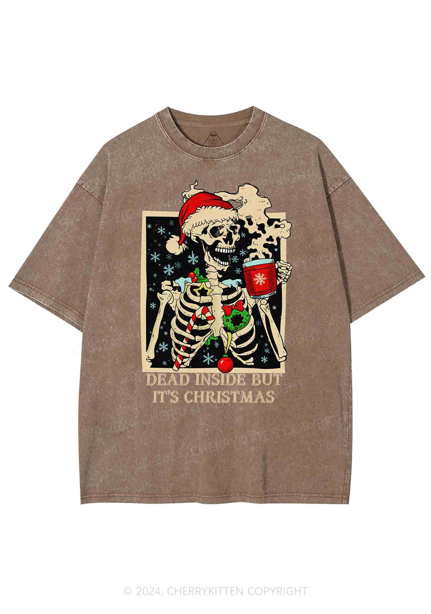 Christmas Dead Inside Y2K Washed Tee Cherrykitten