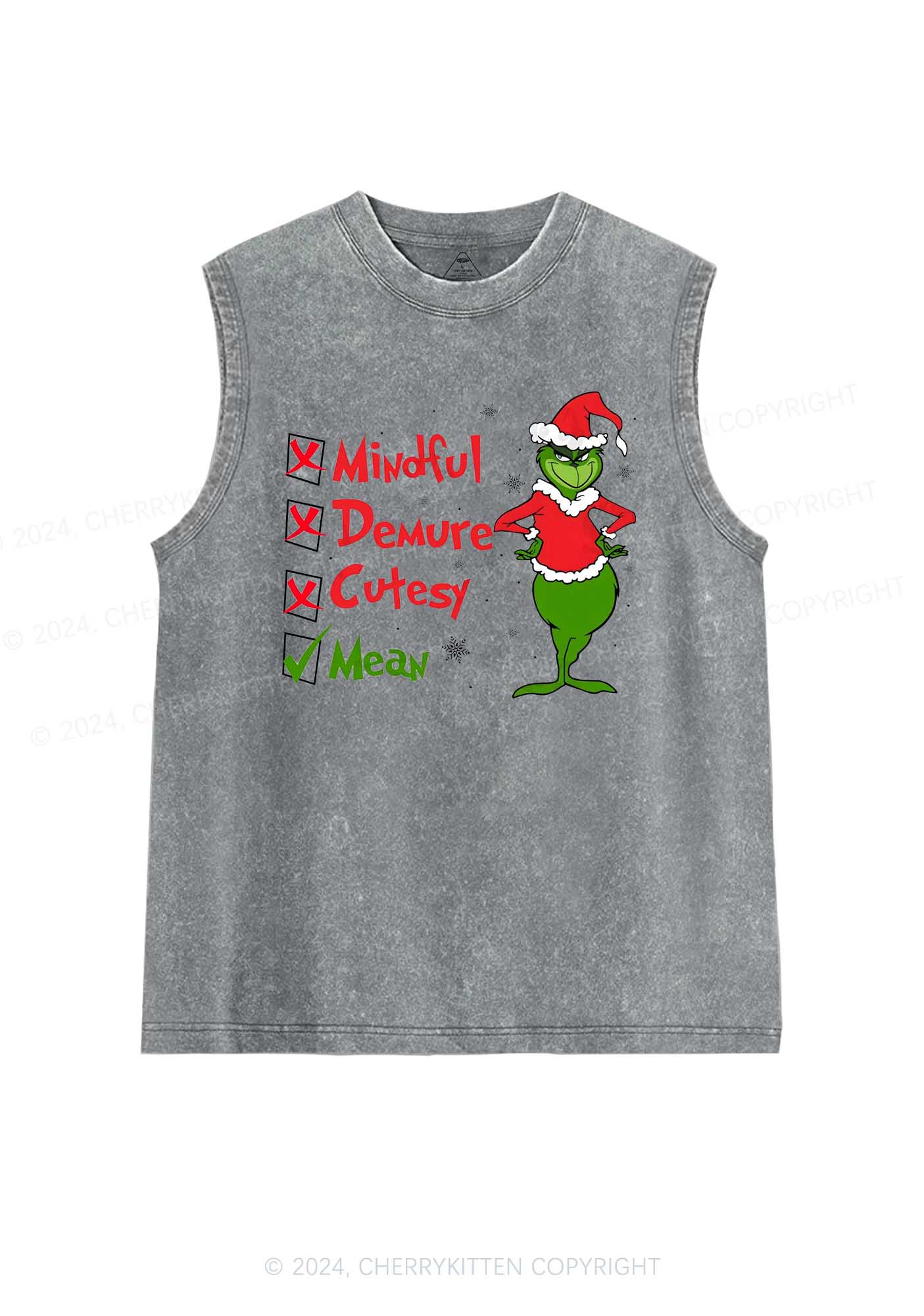 Christmas Mean Guy Y2K Washed Tank Cherrykitten