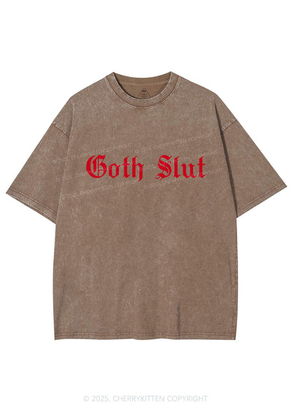 Goth Slxt Y2K Washed Tee Cherrykitten