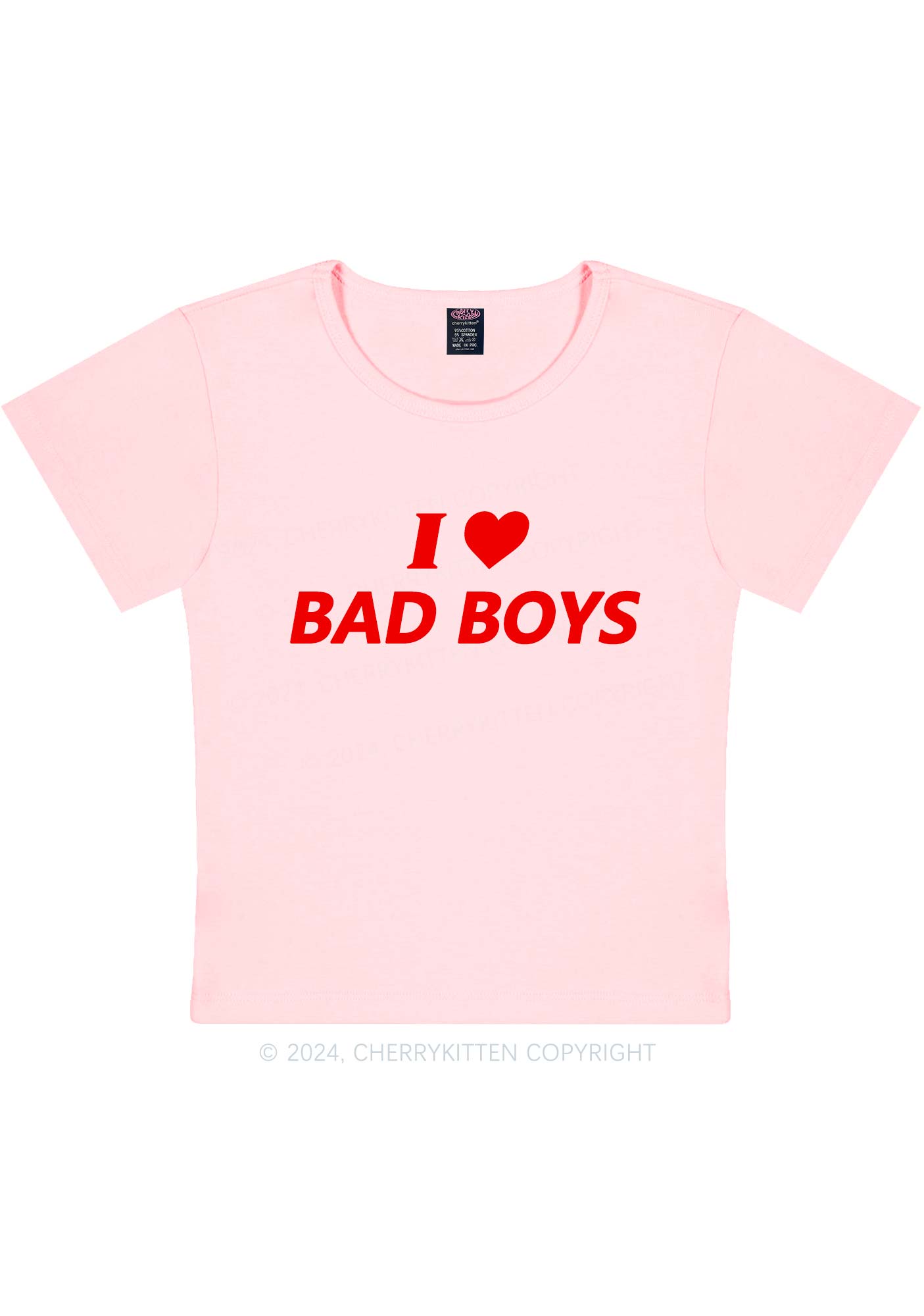 I Love Bad Boys Y2K Baby Tee Cherrykitten