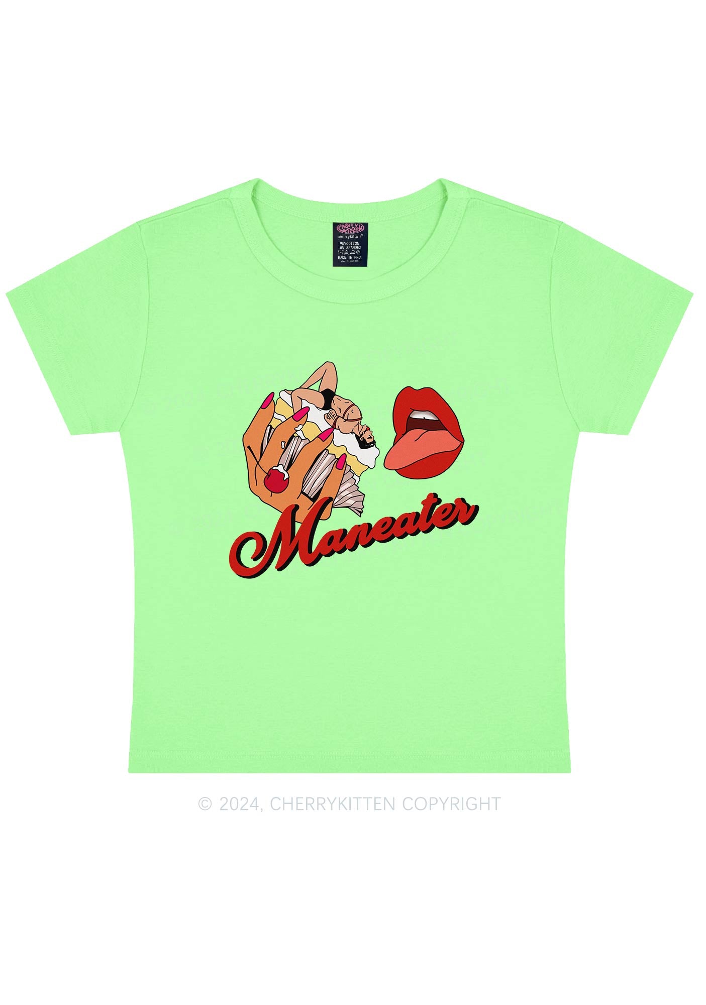 Maneater Mouth Y2K Baby Tee Cherrykitten