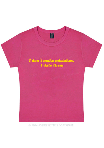 I Don't Make Mistakes Y2K Baby Tee Cherrykitten