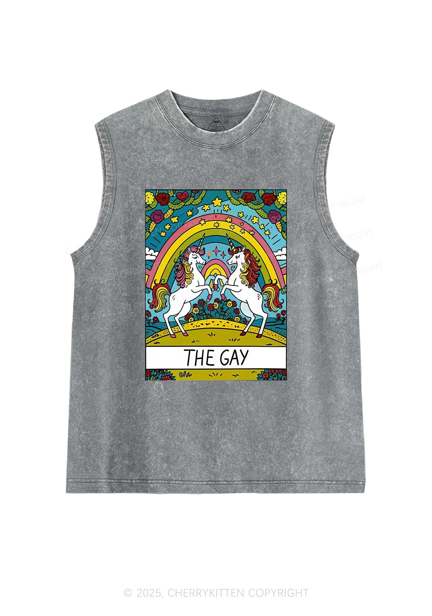 The Gay Unicorn Y2K Washed Tank Cherrykitten