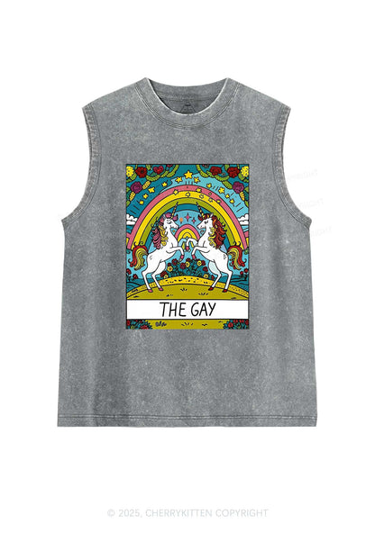 The Gay Unicorn Y2K Washed Tank Cherrykitten