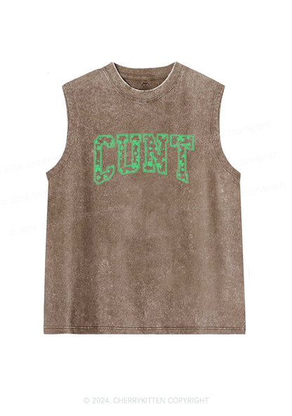 Green Cxxt St Patricks Y2K Washed Tank Cherrykitten