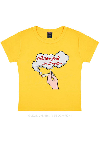 Stoner Girls Do It Better Y2K Baby Tee Cherrykitten