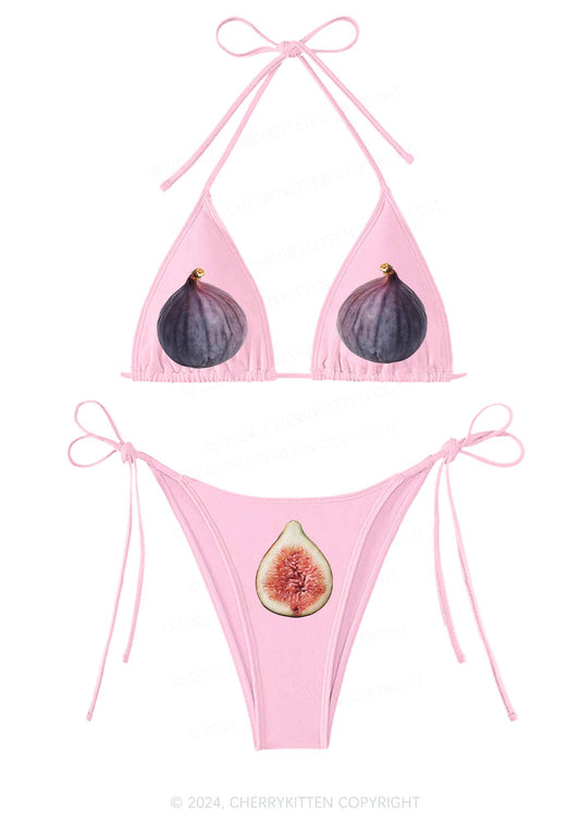 Figs Y2K Halter Triangle Bikini Set Cherrykitten