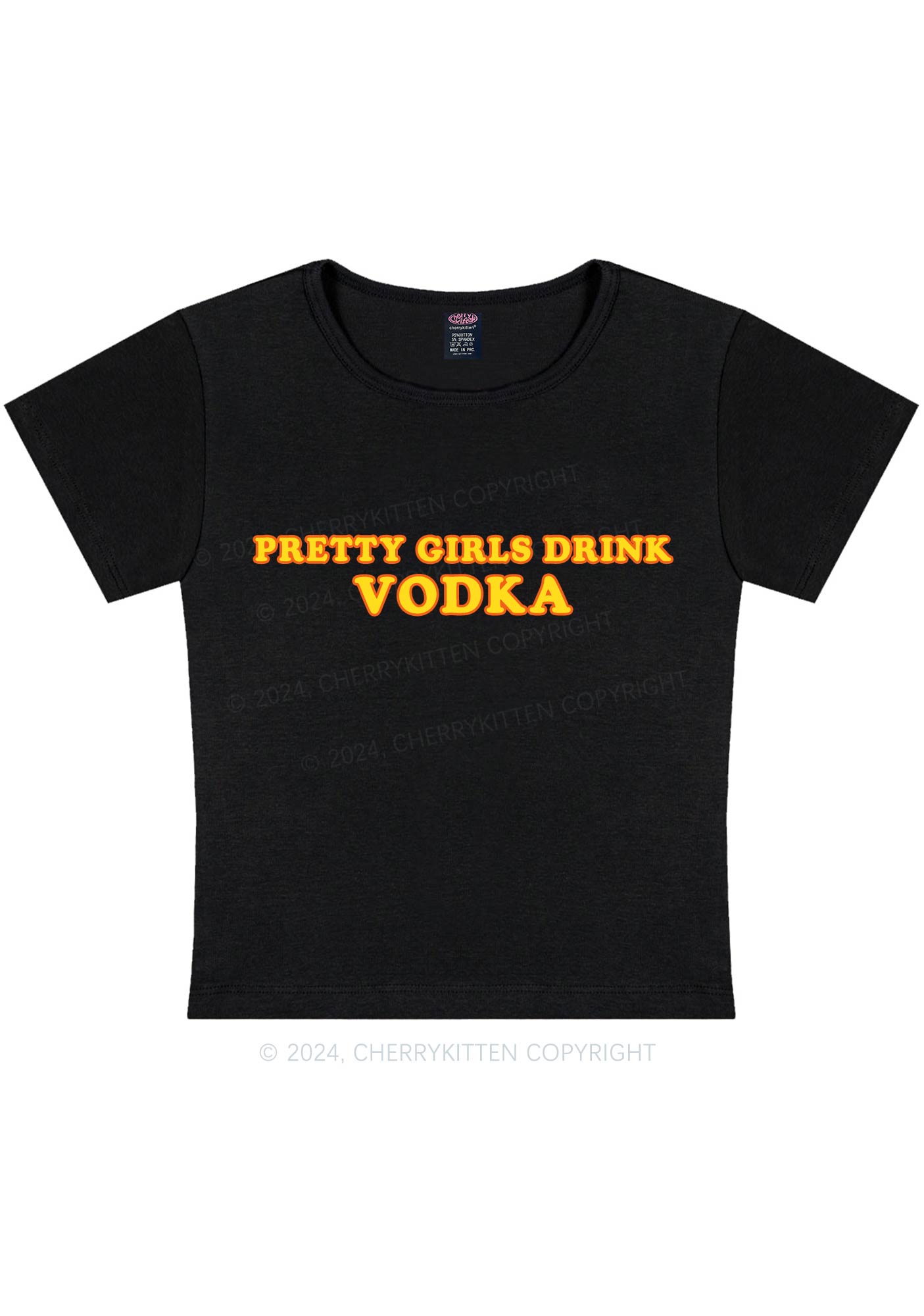 Pretty Girls Drink Vodka Y2K Baby Tee Cherrykitten