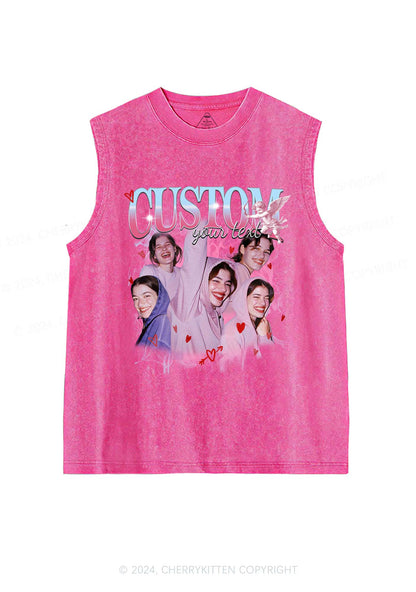 Cupid Custom Portrait Y2K Valentine's Day Washed Tank Cherrykitten