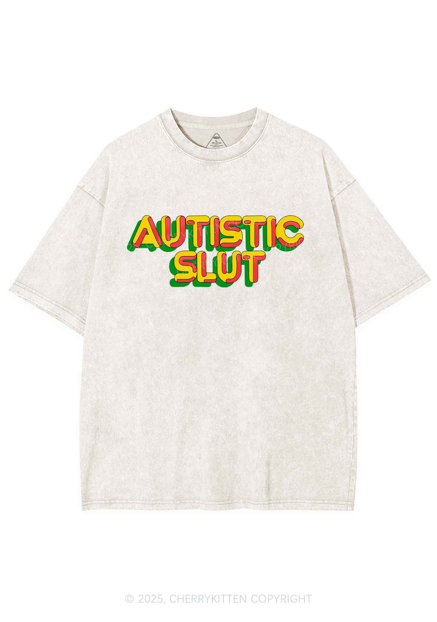 Autistic Slxt Y2K Washed Tee Cherrykitten