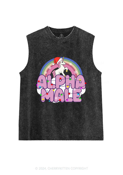 Christmas Alpha Male Y2K Washed Tank Cherrykitten