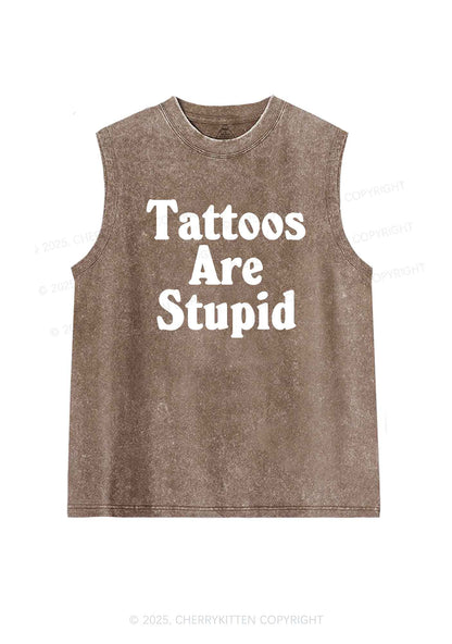 Tattoos Are Stupid Y2K Washed Tank Cherrykitten