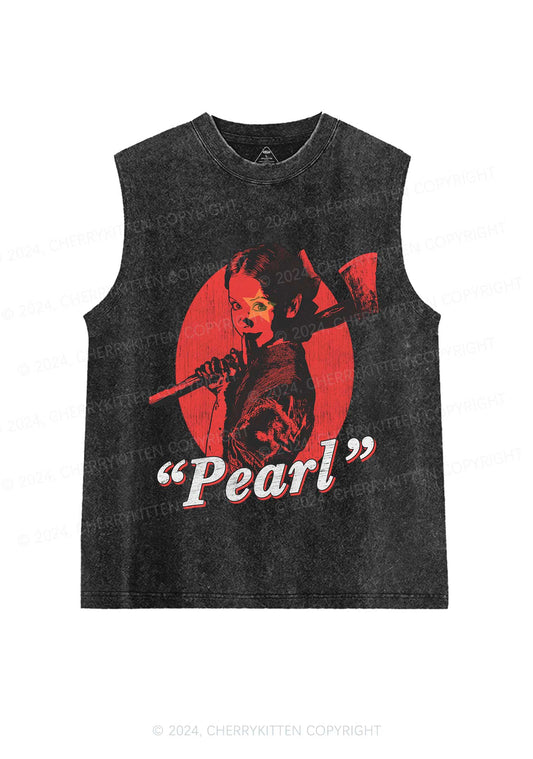 Halloween Pearl Y2K Washed Tank Cherrykitten