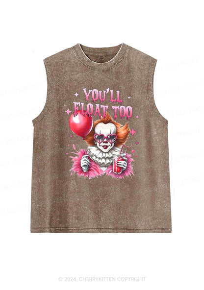 Halloween You Will Float Too Y2K Washed Tank Cherrykitten