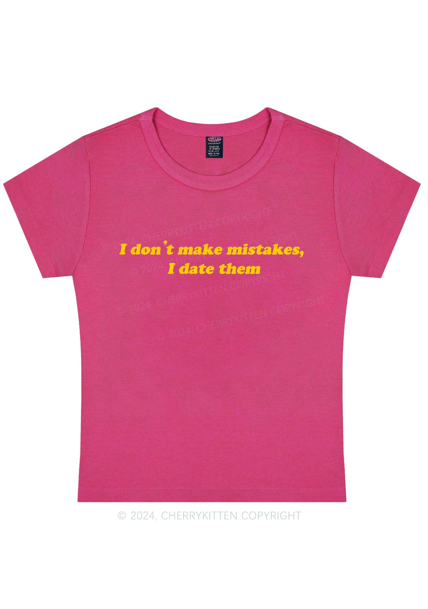 Curvy I Don't Make Mistakes Y2K Baby Tee Cherrykitten