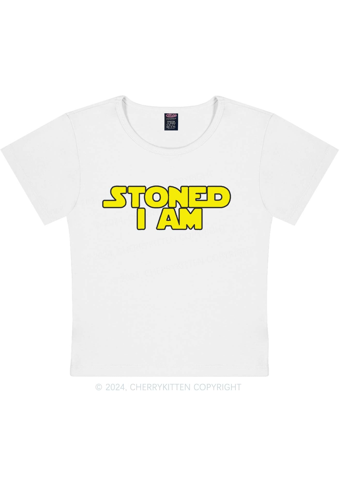 Stoned I Am Y2K Baby Tee Cherrykitten