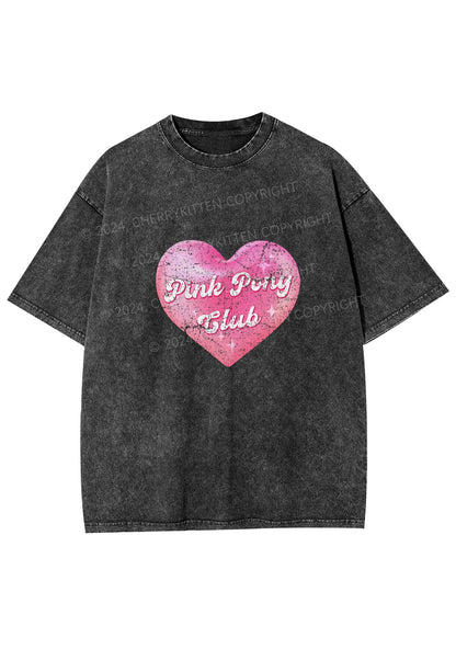 Pink Heart Pony Club Y2K Washed Tee Cherrykitten