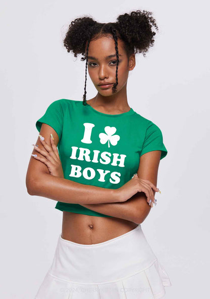 Irish Boys St Patricks Y2K Baby Tee Cherrykitten