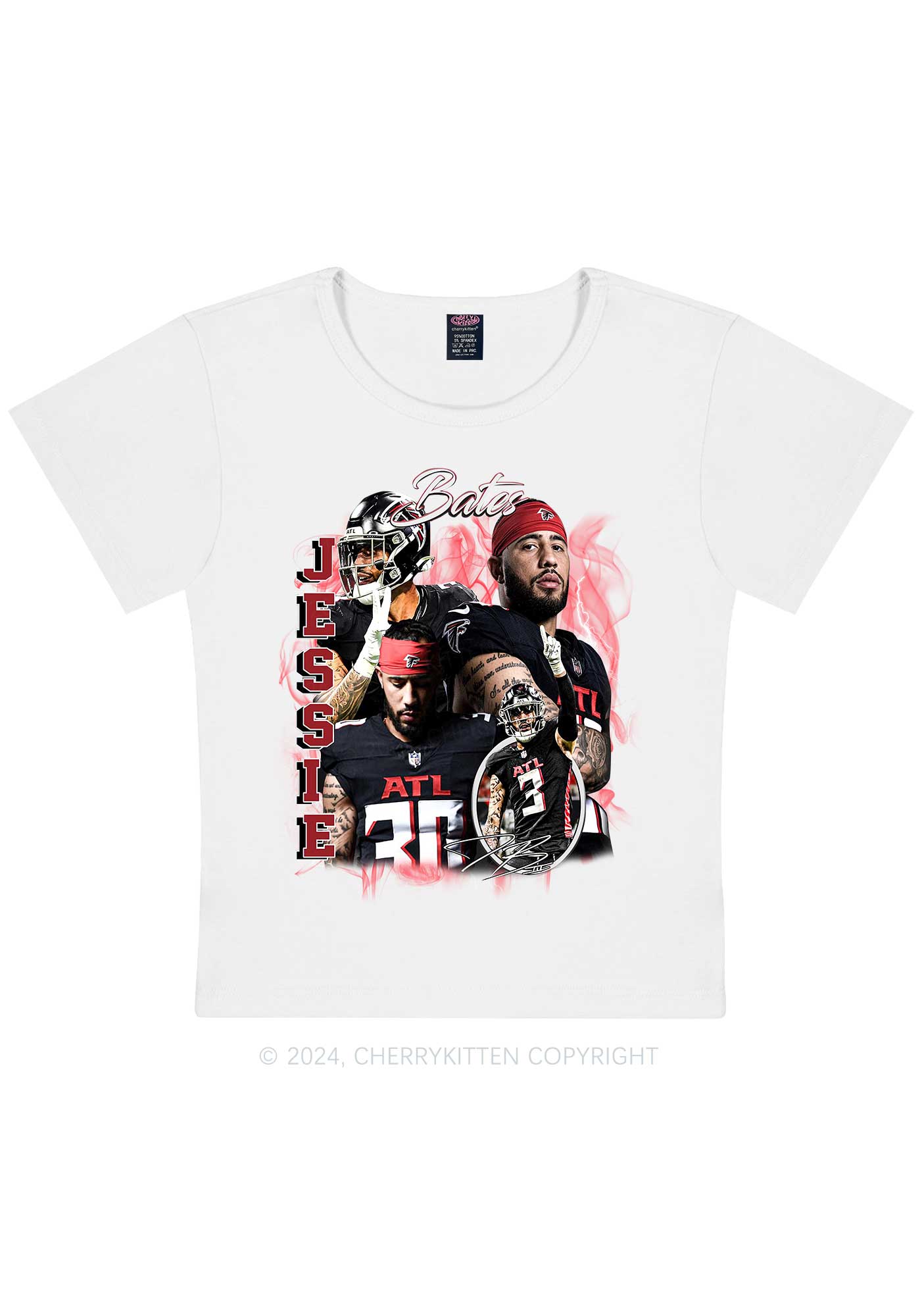 Red Jessie Y2K Super Bowl Baby Tee Cherrykitten