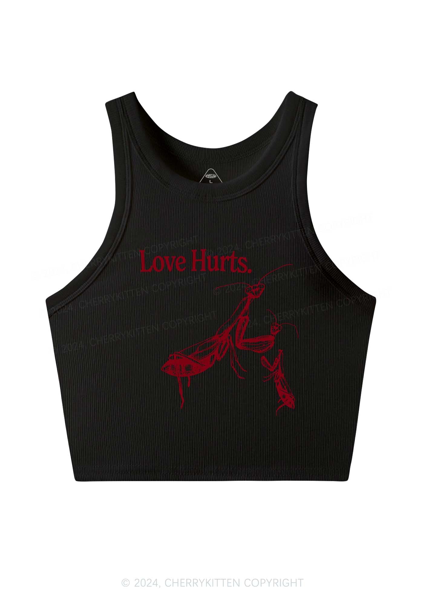 Love Hurts Y2K Valentine's Day Crop Tank Top Cherrykitten