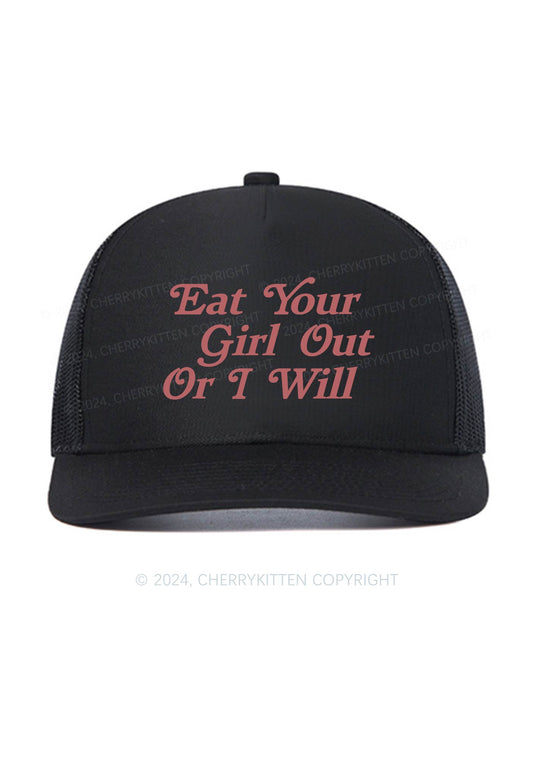 Eat Your Girl Out Y2K Trucker Mesh Hat Cherrykitten