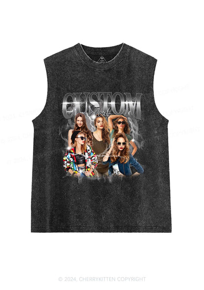 Custom Photo Vintage Y2K Washed Tank Cherrykitten