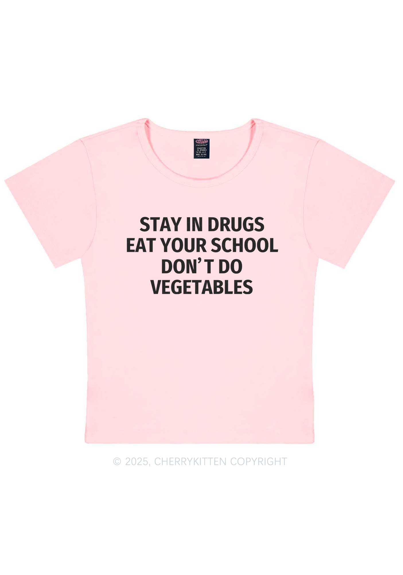 Stay In Drxgs Y2K Baby Tee Cherrykitten