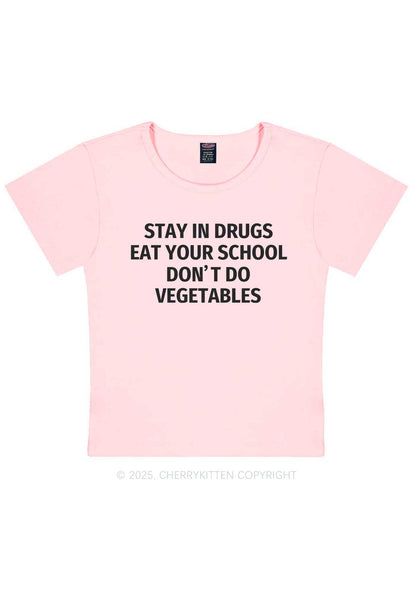 Stay In Drxgs Y2K Baby Tee Cherrykitten