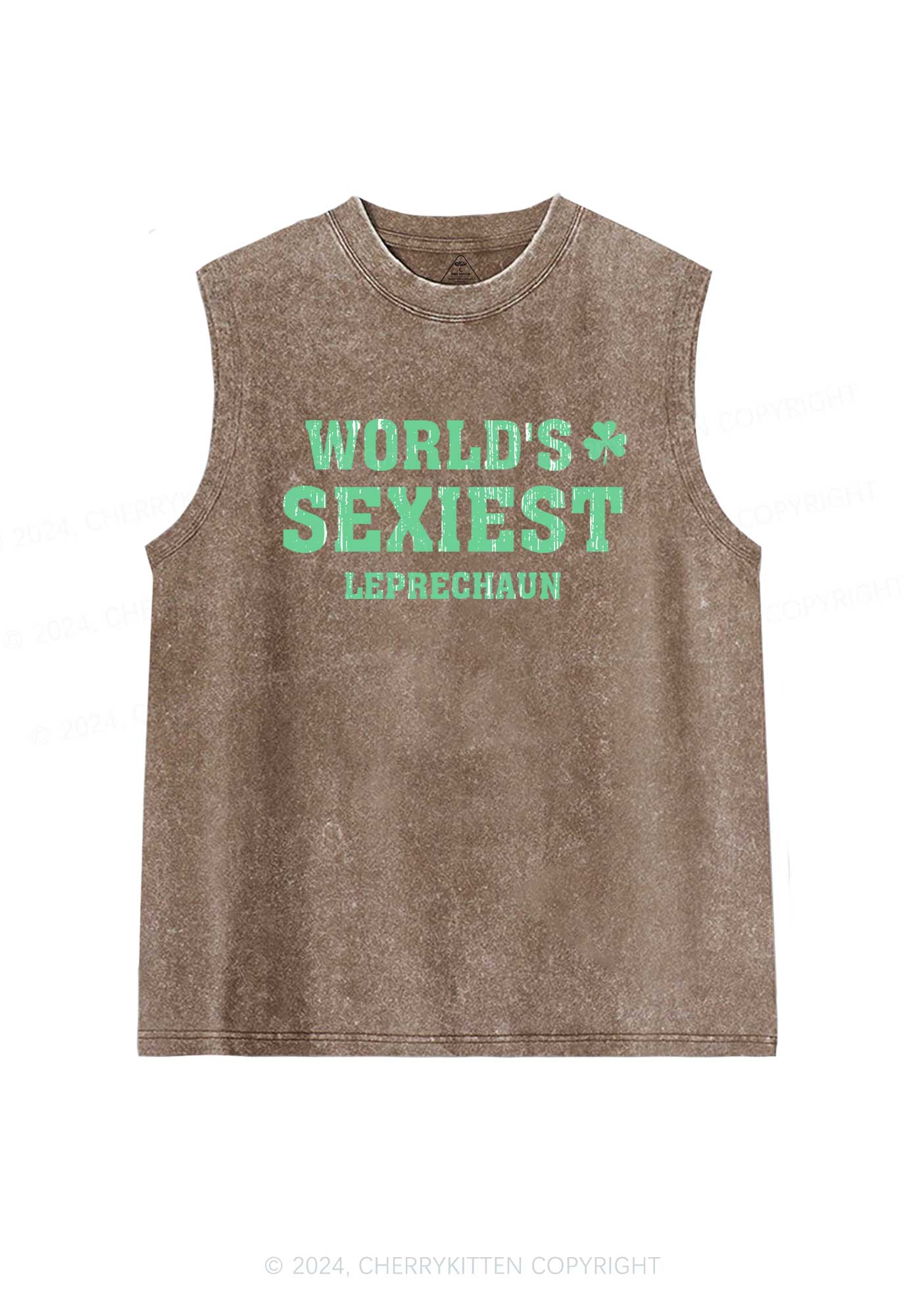 Worlds Sexiest Leprechaun St Patricks Y2K Washed Tank Cherrykitten