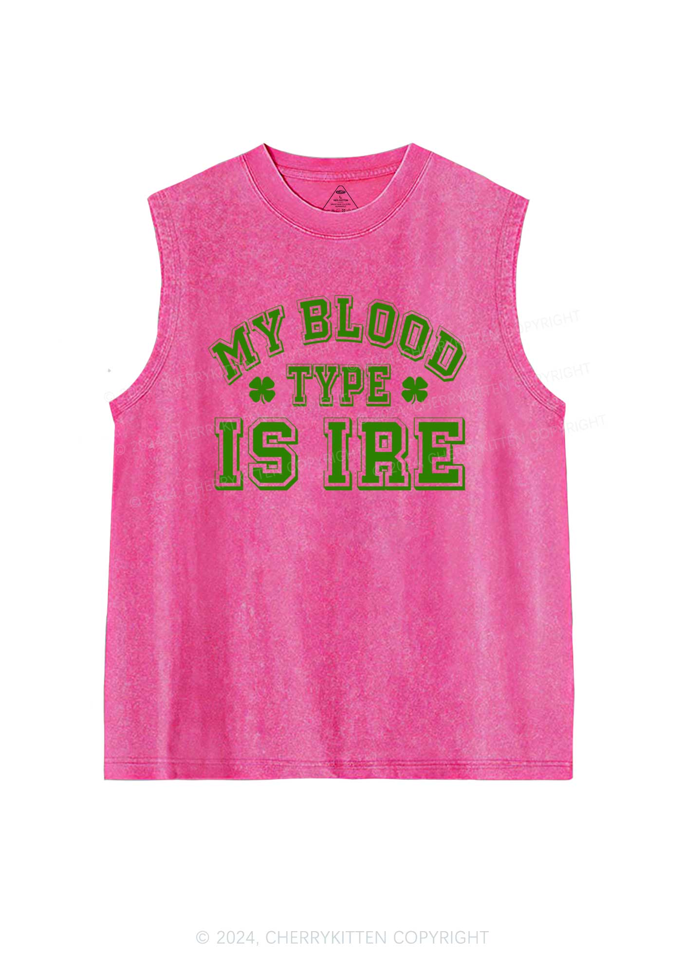 Blood Type Is Ire St Patricks Y2K Washed Tank Cherrykitten