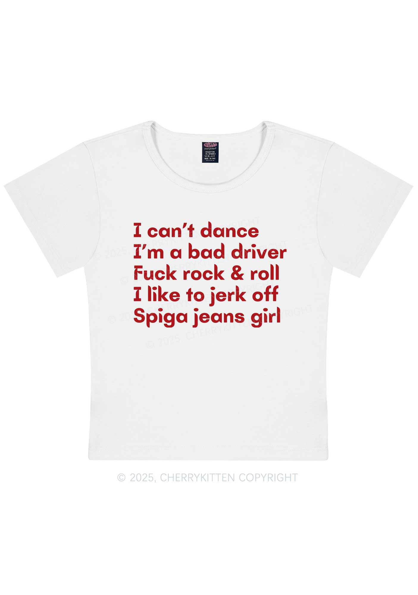 I Can't Dance Y2K Baby Tee Cherrykitten