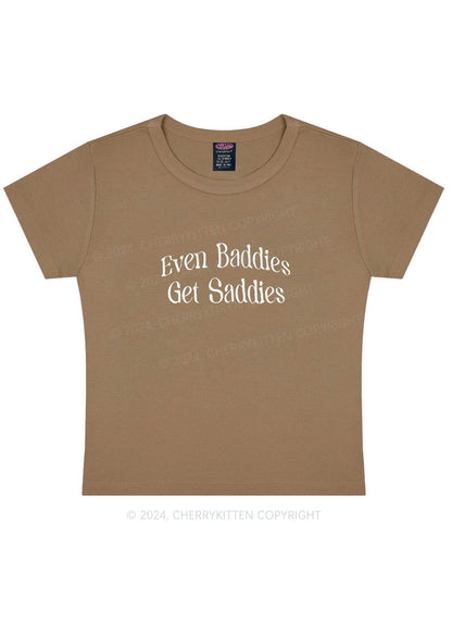 Embroidered Baddies Get Saddies Y2K Baby Tee Cherrykitten