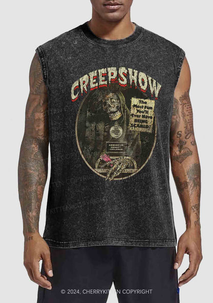 Halloween Creepshow Y2K Washed Tank Cherrykitten