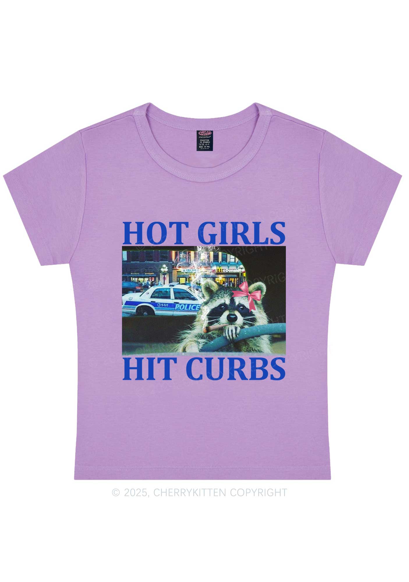 Hot Girls Hit Curbs Y2K Baby Tee Cherrykitten