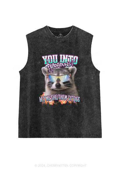 You Into Pronouns Y2K Washed Tank Cherrykitten