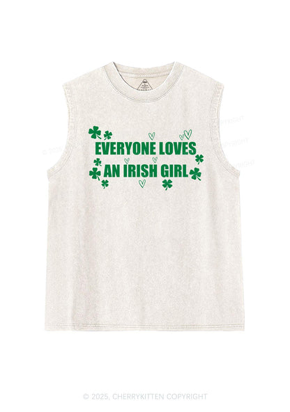 Everyone Loves Irish Girl St Patricks Y2K Washed Tank Cherrykitten