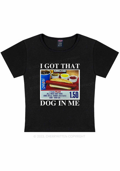 Curvy I Got That Hot Dog In Me Y2K Baby Tee Cherrykitten