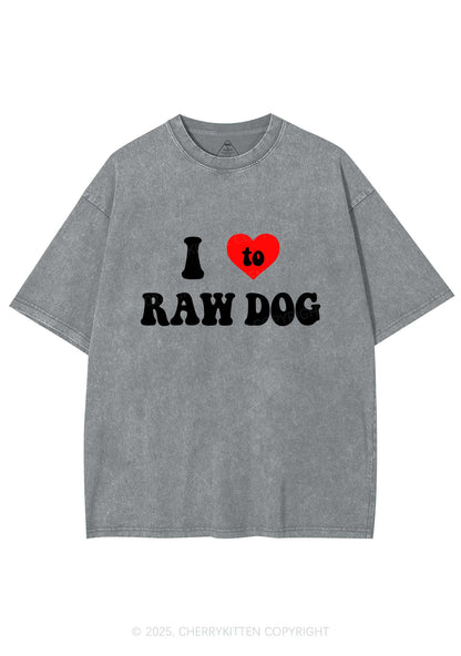 I Love Raw Dog Y2K Washed Tee Cherrykitten