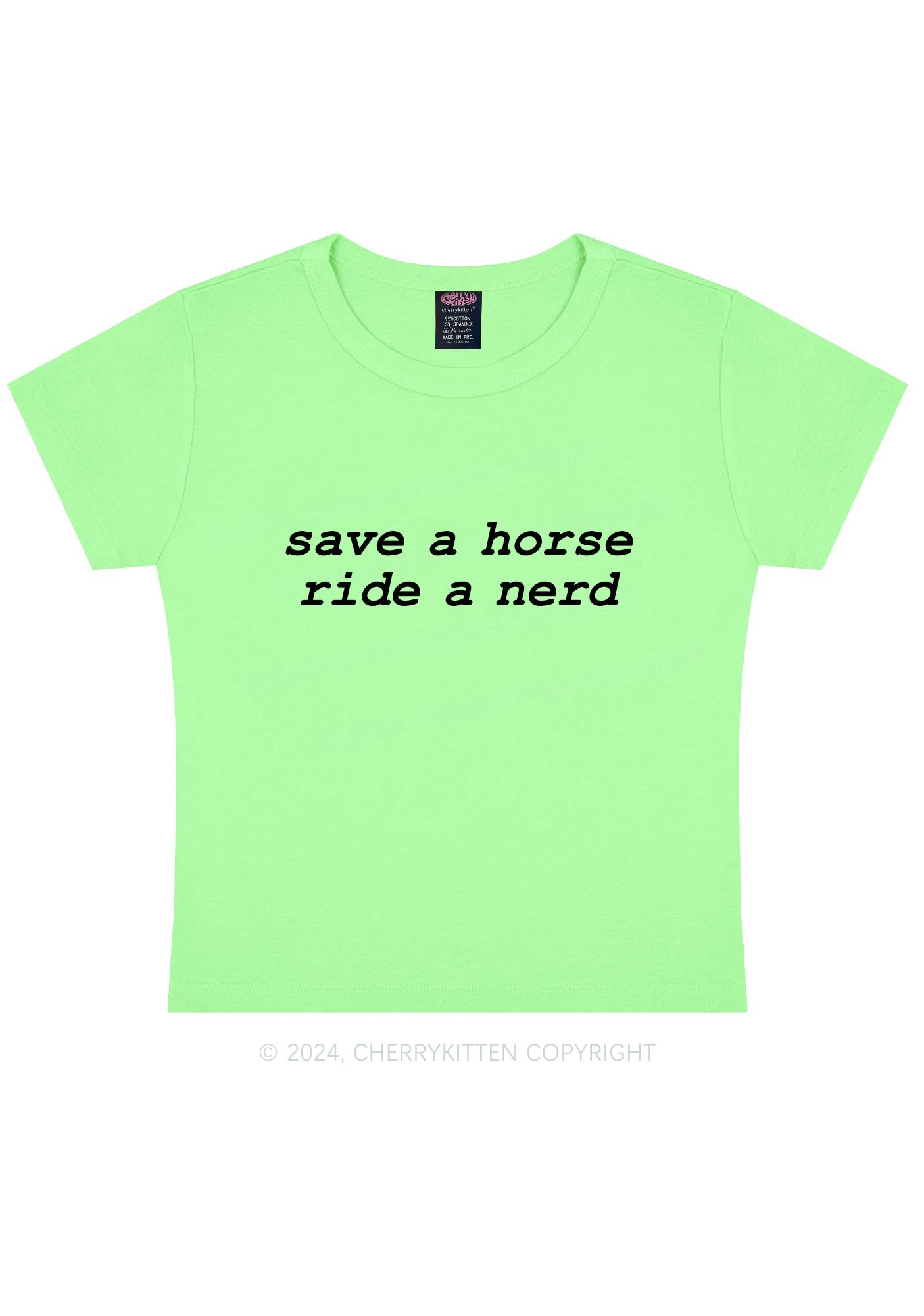 Save Horse Ride Nerd Y2K Baby Tee Cherrykitten