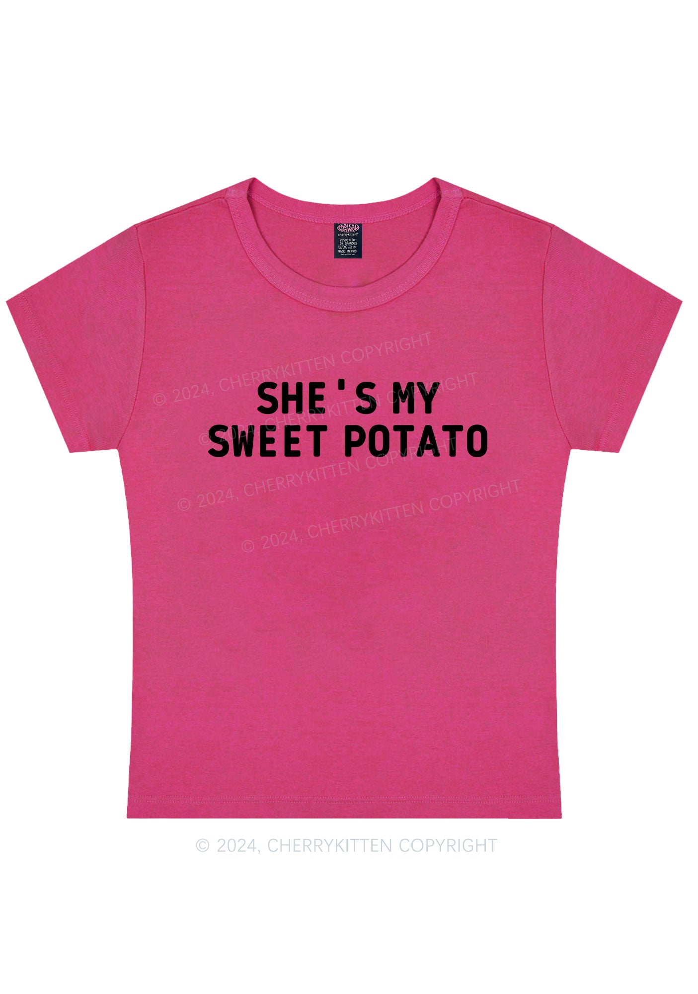 Sweet Potato Y2K Valentine's Day Baby Tee Cherrykitten