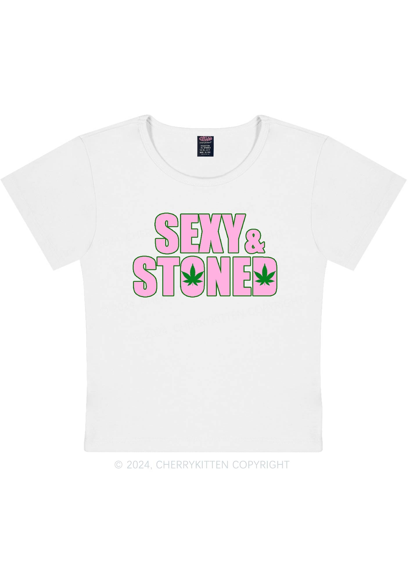 Sx Stoned Y2K Baby Tee Cherrykitten