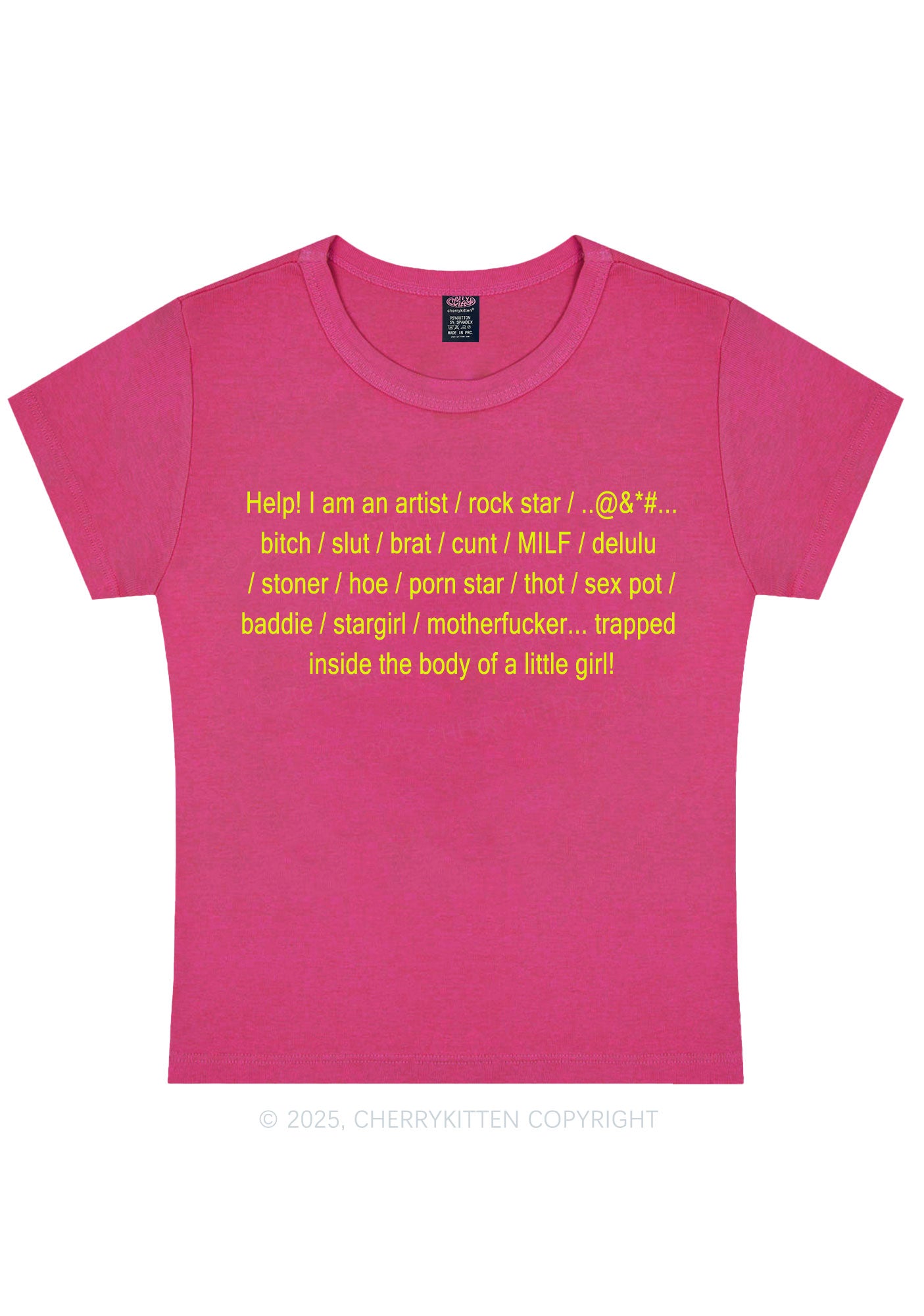 Help Little Girl Y2K Baby Tee Cherrykitten