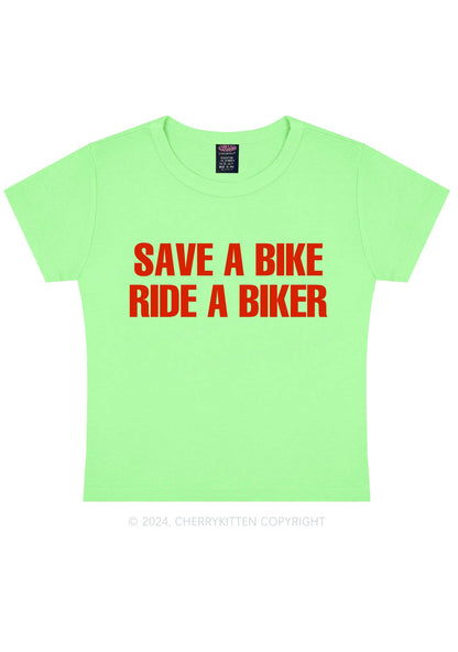 Save Bike Ride Biker Y2K Baby Tee Cherrykitten