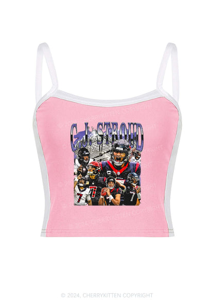 Football CJ Y2K Super Bowl Color Block Crop Cami Top Cherrykitten