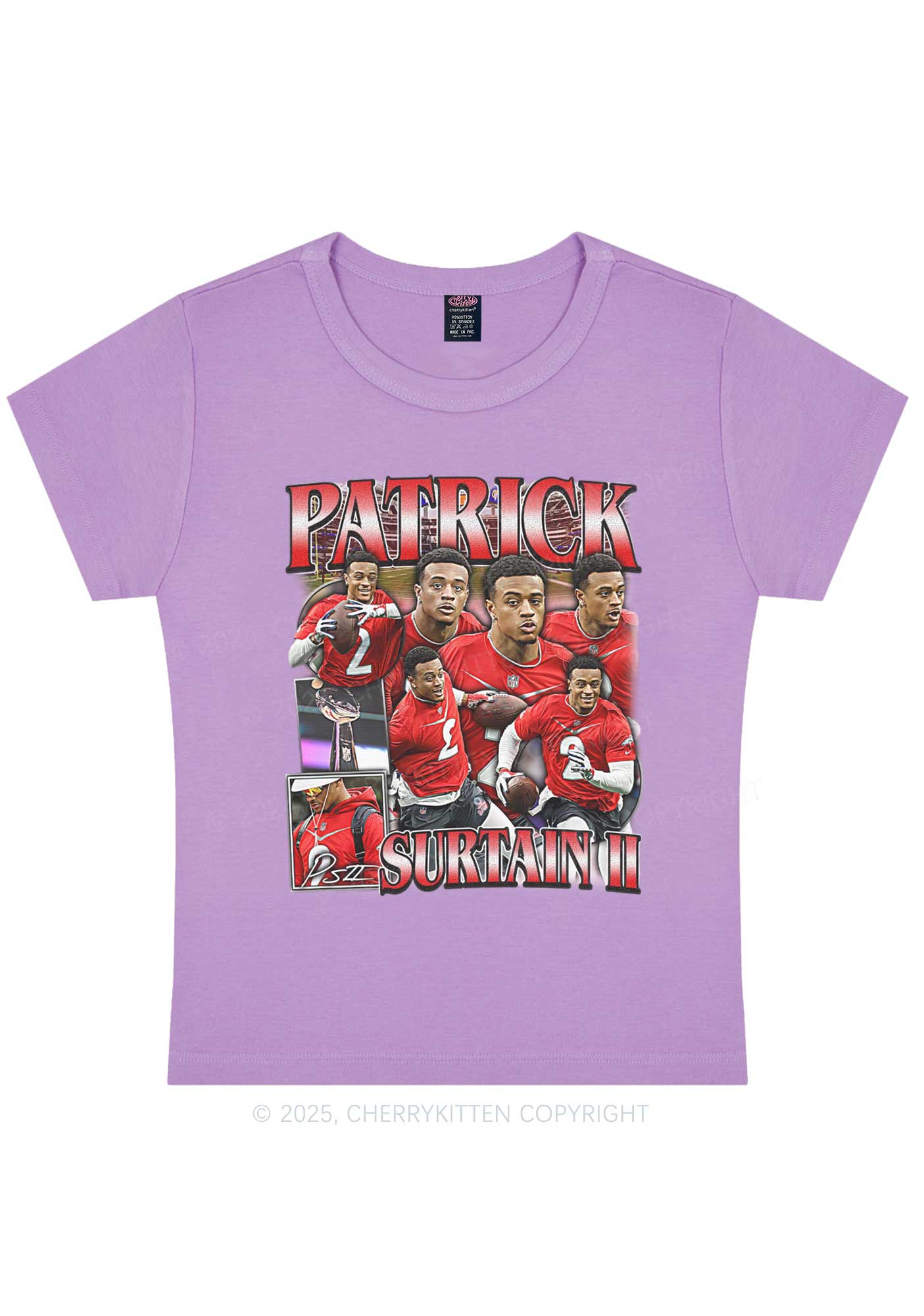 Red Patrick Y2K Super Bowl Baby Tee Cherrykitten